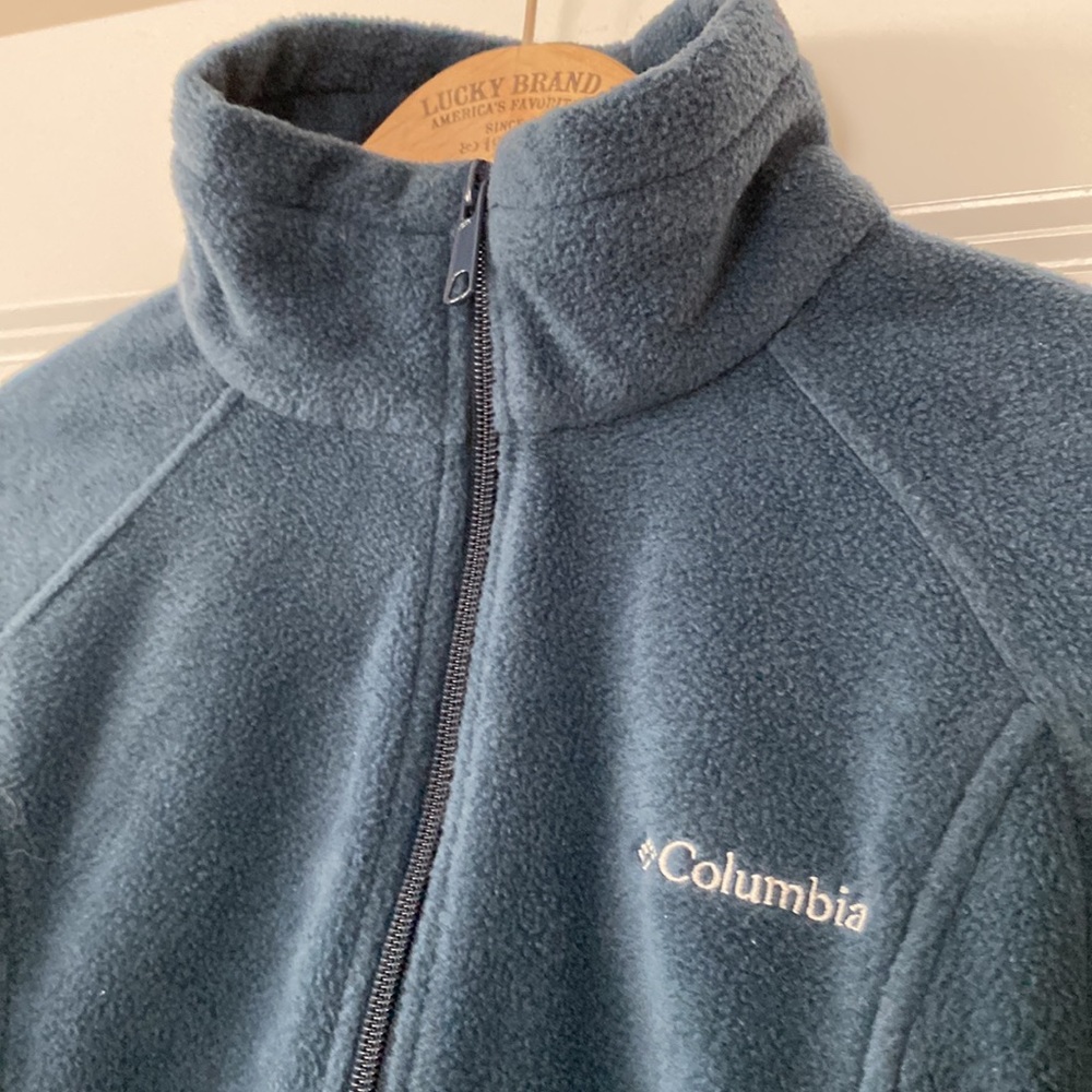 Columbia Blue Benton Springs Full Zip Fleece Jacket w Palm Tree & Moon logo